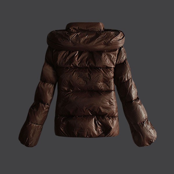 Moncler Piuttosto marrone collo alto e protezione calda Cappotti